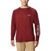 imageColumbia Mens Terminal Tackle PFG Triangle Long Sleeve ShirtRed JasperCool Grey Logo