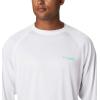 imageColumbia Mens Terminal Tackle PFG Triangle Long Sleeve ShirtWhiteBright Aqua Logo