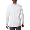 imageColumbia Mens Terminal Tackle PFG Triangle Long Sleeve ShirtWhiteBright Aqua Logo