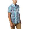 imageColumbia Mens Thompson Hill Yarn Dye Short Sleeve ShirtClear Water Oversize Buffalo Plaid