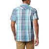 imageColumbia Mens Thompson Hill Yarn Dye Short Sleeve ShirtClear Water Oversize Buffalo Plaid