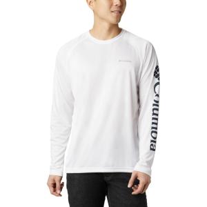 imageColumbia Mens Fork Stream Long Sleeve ShirtWhiteCollegiate Navy Logo