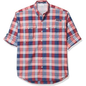 imageColumbia Mens Super Bahama Long Sleeve ShirtCarbon Multi Plaid