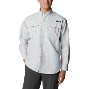 imageColumbia Mens Super Bahama Long Sleeve ShirtSpring Blue Gingham Grid
