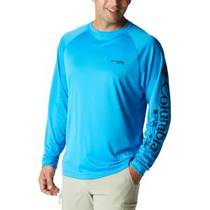 imageColumbia Mens Terminal Tackle PFG Triangle Long Sleeve ShirtCompass BlueCarbon Logo