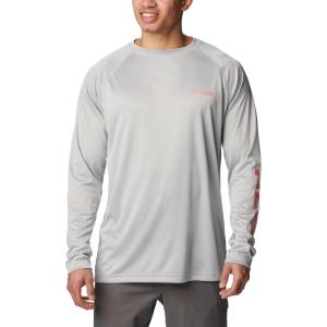 imageColumbia Mens Terminal Tackle PFG Triangle Long Sleeve ShirtCool GreySalmon Logo