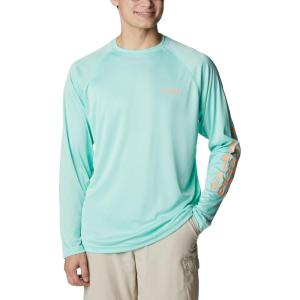 imageColumbia Mens Terminal Tackle PFG Triangle Long Sleeve ShirtMint CayBright Nectar Logo