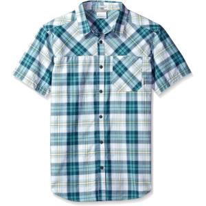 imageColumbia Mens Thompson Hill Yarn Dye Short Sleeve ShirtTeal Plaid