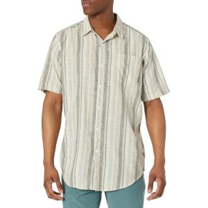 imageColumbia Mens Under Exposure Yarn Dye Short Sleeve ShirtAncient Fossil Blocky Stripe