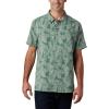 imageColumbia Mens Lakeside Trail Short Sleeve ShirtThyme Green Rad Palms Print