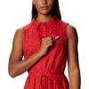 imageColumbia Womens PFG Bonehead Stretch Sleeveless Dress Cotton BlendRed Spark Swiss Dot