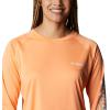 imageColumbia womens Tidal Tee Ii Long SleeveBright NectarWhite Logo