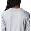 imageColumbia womens Tidal Tee Ii Long SleeveCirrus GreyElectric Turquoise Logo