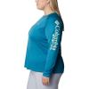 imageColumbia womens Tidal Tee Ii Long SleeveDeep MarineLight Lime Logo
