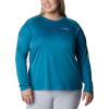 imageColumbia womens Tidal Tee Ii Long SleeveDeep MarineLight Lime Logo