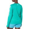 imageColumbia womens Tidal Tee Ii Long SleeveElectric TurquoiseWhite Logo
