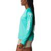 imageColumbia womens Tidal Tee Ii Long SleeveElectric TurquoiseWhite Logo