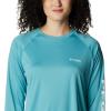 imageColumbia womens Tidal Tee Ii Long SleeveSea WaveWhite Logo