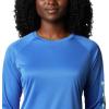 imageColumbia womens Tidal Tee Ii Long SleeveStormy BlueLight Mint Logo