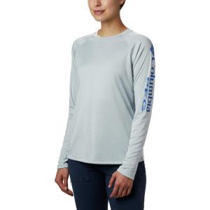 imageColumbia womens Tidal Tee Ii Long SleeveCirrus GreyStormy Blue Logo