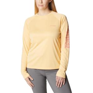 imageColumbia womens Tidal Tee Ii Long SleeveCocoa ButterSalmon Logo