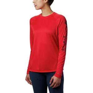 imageColumbia womens Tidal Tee Ii Long SleeveRed LilyCollegiate Navy Logo