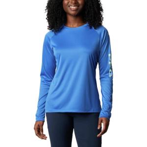 imageColumbia womens Tidal Tee Ii Long SleeveStormy BlueLight Mint Logo