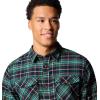 imageColumbia Mens Bearmouth Springs Roll Up Long Sleeve Flannel ShirtDark Nocturnal Multi Tartan