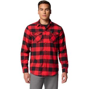 imageColumbia Mens Bearmouth Springs Roll Up Long Sleeve Flannel ShirtRed Lily Buffalo Check