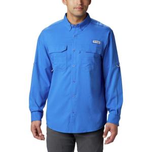 imageColumbia Mens PFG Blood and Guts III Long Sleeve Shirt Stain ampamp Water ResistantVivid Blue