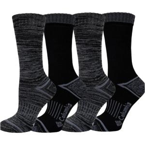 imageColumbia Mens 4 Pack Mositure Control Crew SocksBlackspacedye