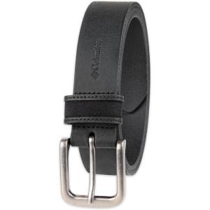 imageColumbia Mens Casual Everyday Leather Belt  Jeans Chinos and Daily WearBlack Canvas Logo