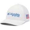 imageColumbia Unisex Adult PFG Logo Mesh Ball CapWhite  Vivid Blue  Usa Flag