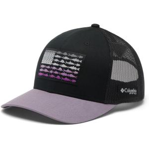 imageColumbia Unisex Adult PFG Logo Mesh Ball CapBlack  Granite Purple