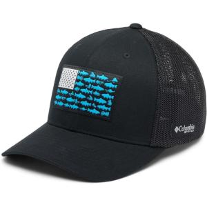 imageColumbia Unisex Adult PFG Logo Mesh Ball CapBlackOcean BlueTrout