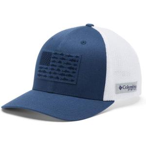 imageColumbia Unisex Adult PFG Logo Mesh Ball CapCarbonWhiteUs Fish Flag