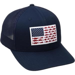 imageColumbia Unisex Adult PFG Logo Mesh Ball CapCollegiate Navy Fish Flag