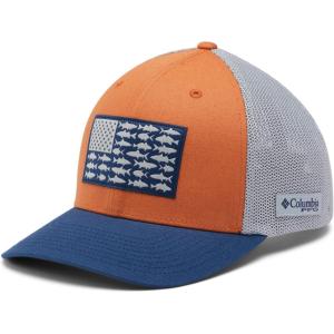 imageColumbia Unisex Adult PFG Logo Mesh Ball CapIsland OrangeInshore Slam Flag