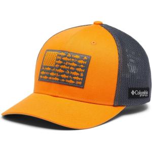 imageColumbia Unisex Adult PFG Logo Mesh Ball CapOrange BlastCity GreyTrout Flag