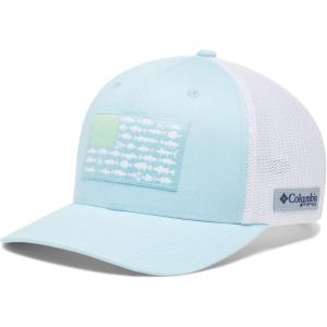 imageColumbia Unisex Adult PFG Logo Mesh Ball CapSpring BlueWhiteMid Atlantic Flag
