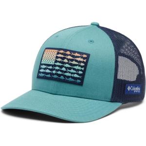 imageColumbia Unisex Adult PFG Logo Mesh Ball CapTranquil Teal  Collegiate Navy