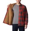 imageColumbia Mens Cornell Woods Fleece Lined Shirt JacketWarp RedDelta Woodsman Tartan