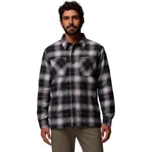 imageColumbia Mens Cornell Woods Fleece Lined Shirt JacketBlack Lumberjack Tartan