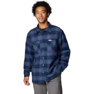 imageColumbia Mens Cornell Woods Fleece Lined Shirt JacketCollegiate Navy Buffalo Tartan