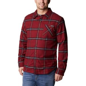 imageColumbia Mens Cornell Woods Fleece Lined Shirt JacketRed Jasper Windowpane