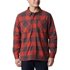 imageColumbia Mens Cornell Woods Fleece Lined Shirt JacketWarp RedDelta Woodsman Tartan
