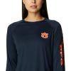 imageColumbia NCAA Womens Collegiate Tidal Tee Ls ShirtAub  Collegiate Navy  Spark Orange