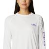 imageColumbia NCAA Womens Collegiate Tidal Tee Ls ShirtLsu  WhiteVivid Purple