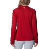 imageColumbia NCAA Womens Collegiate Tidal Tee Ls ShirtOs  Intense Red  White