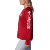 imageColumbia NCAA Womens Collegiate Tidal Tee Ls ShirtOs  Intense Red  White